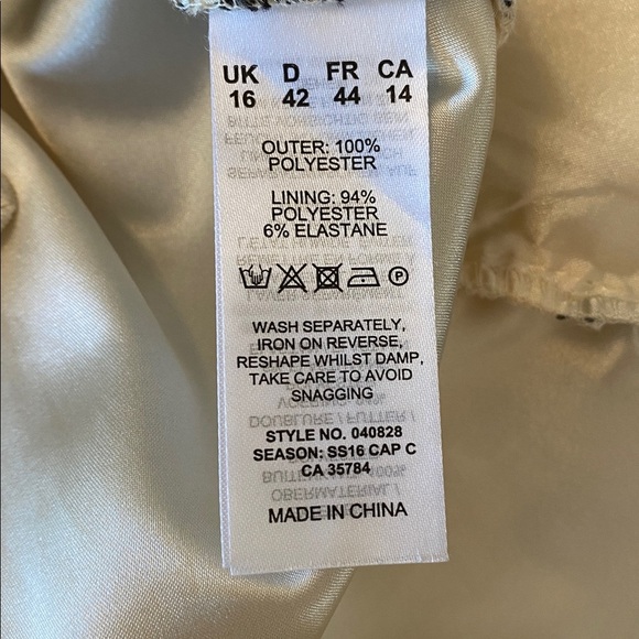 Jacques Vert Floral Lace Dress Sleeveless Cream black Crochet Formal Elegant - Picture 9 of 16